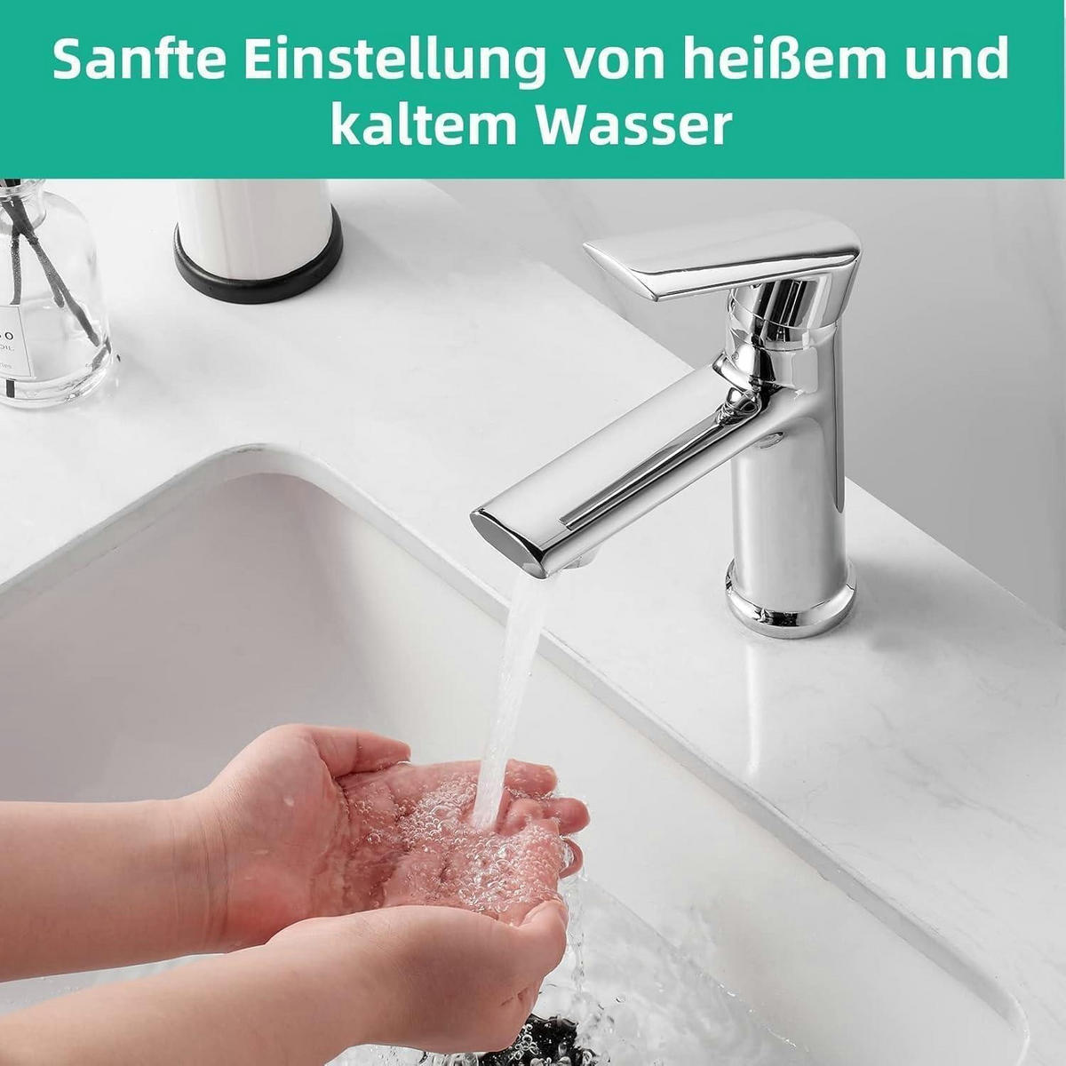 WASCHTISCHARMATUR Chrom Wassersparend - Silberfarben, Metall (1/2/1cm)