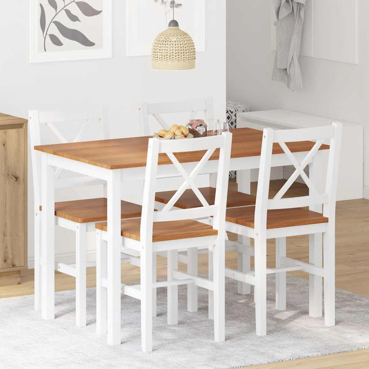 ESSGRUPPEN Haltbar 4-teilig 108/65/73 cm Braun Holz - Braun, Holz (65/73/108cm) - vidaXL