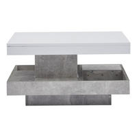 COUCHTISCH Weiß/Marmoroptik 70/70/36 cm drehbar - Weiß, Holzwerkstoff (70/70/36cm) - PANGIVO