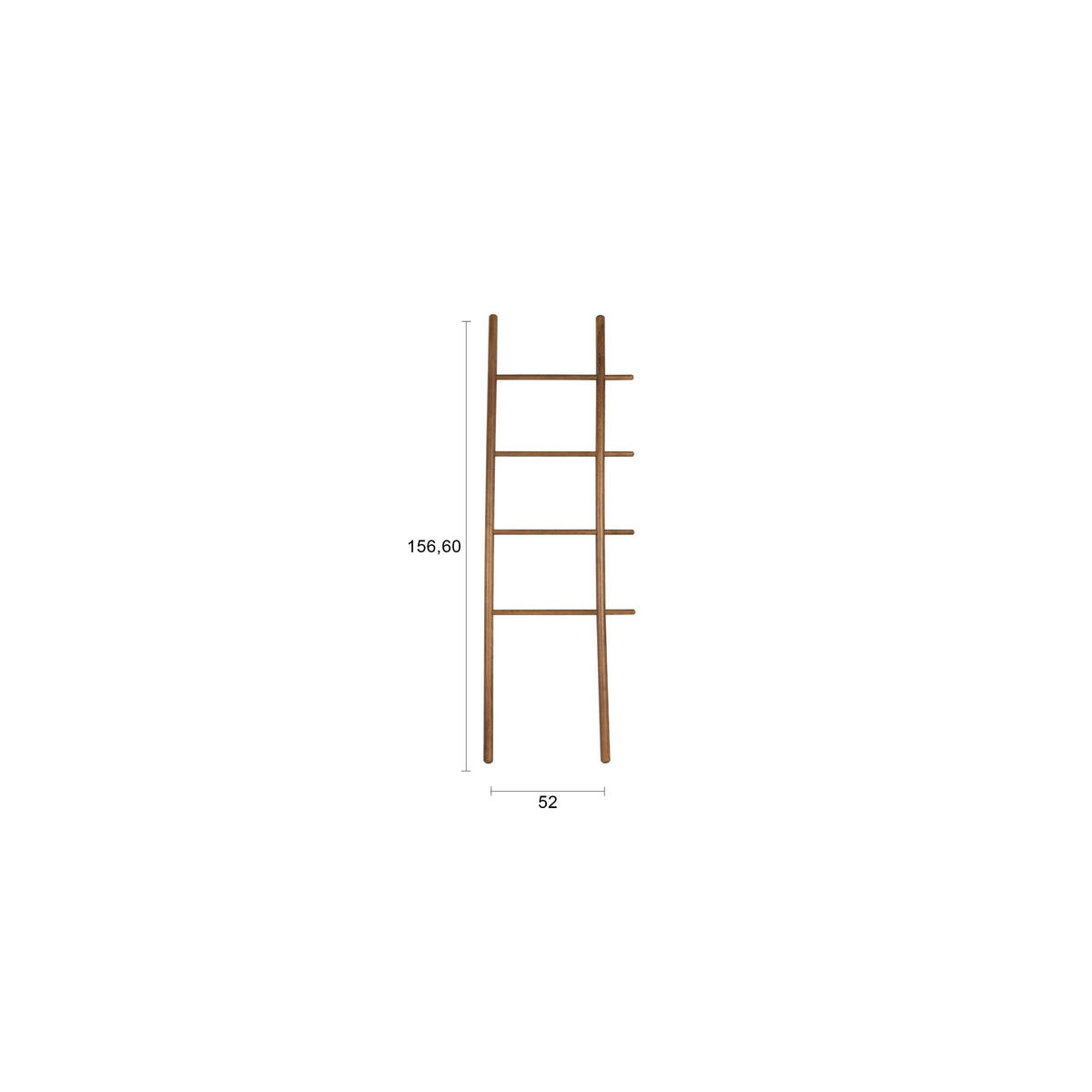 DEKORATIVE LEITER Jhon Dekorative Leiter Holz Dunkel - Braun, Holz (52/156.5/3.5cm) - Housecraft Living