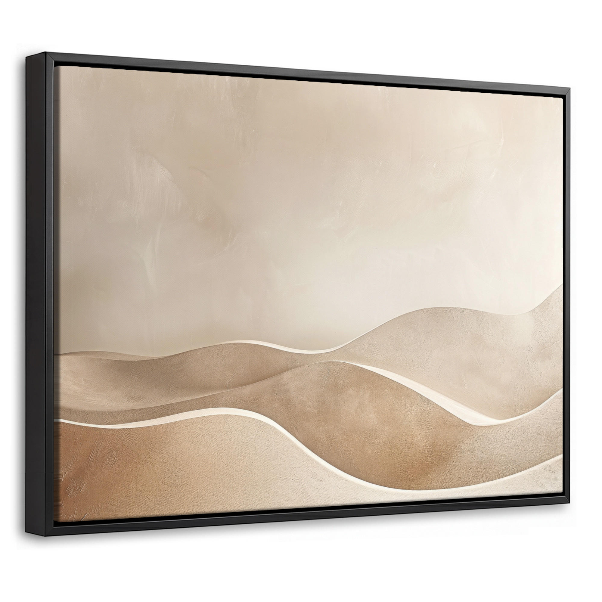 LEINWAND Bilder mit Rahmen - Beige - Natur - Abstrakt - Modern - 40x30 - Beige, Textil (40/30cm) - MuchoWow