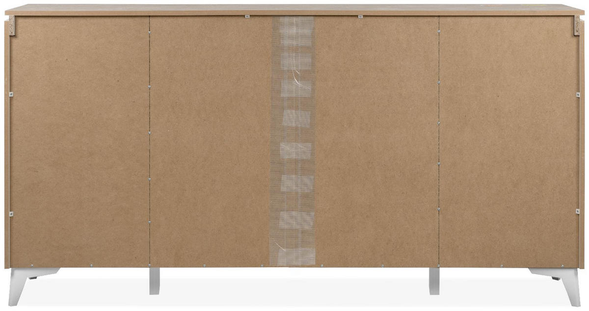 SIDEBOARD 4 Türen 1 Schublade L177 cm - BERTRIX - Weiß, Holzwerkstoff (177/92/40cm) - Finori GmbH