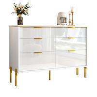 SIDEBOARD 120/40/85,5 cm weiß aus Spanplatte mit 6 Schubladen - Weiß, Holzwerkstoff (120/85.5/40cm) - OKWISH