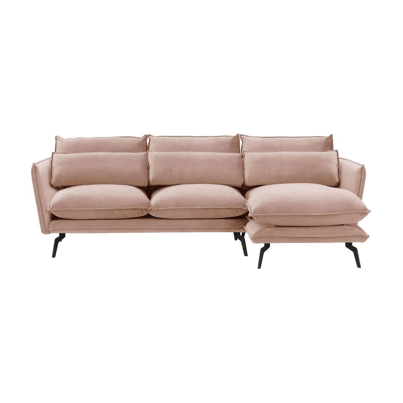ECKSOFA Layla Rechts-Velluto 14 - Lila, Holz/Textil (278/160cm)