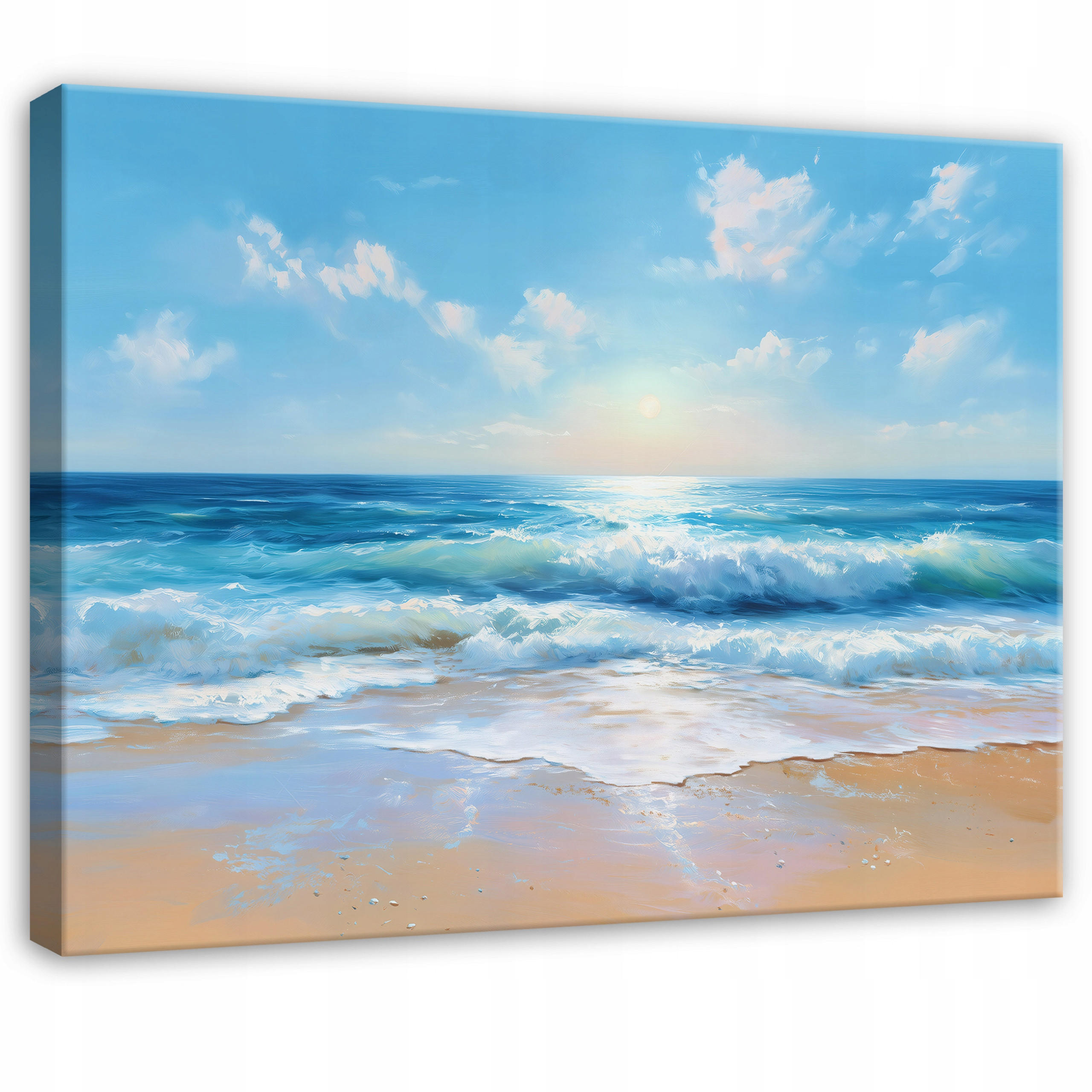 LEINWANDBILD Strand Meer Blau 100x70 cm - Multicolor, Holzwerkstoff (100/70cm) - Wallarena