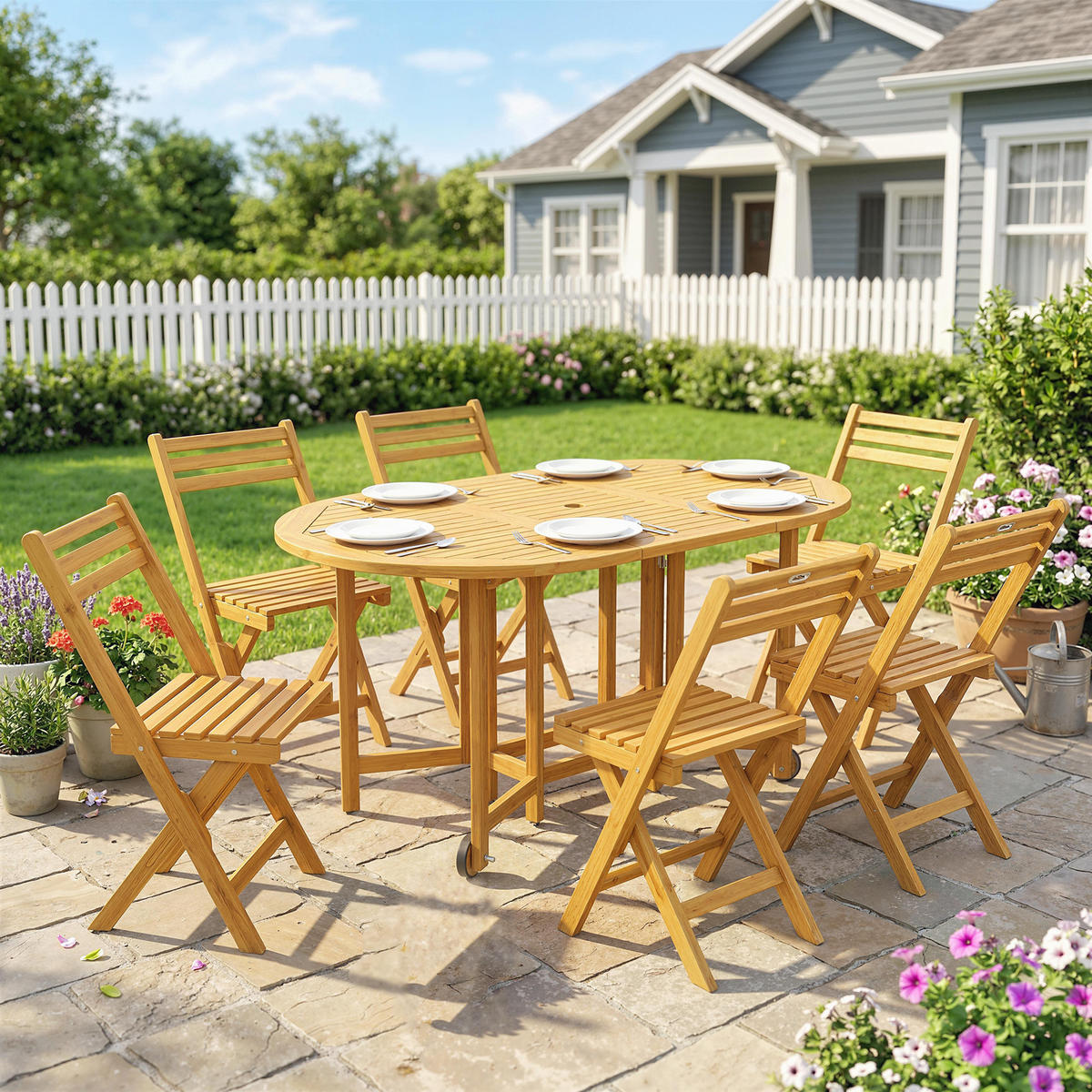 GARTENMÖBEL-SET Naturfarben 150.0/90.0/74.0cm - Naturfarben, Holz