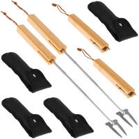 TELESKOP-GRILLGABEL 4er-Set, Edelstahl - Edelstahlfarben, Metall (8cm) - bremermann