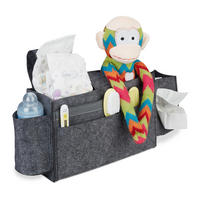 BETTTASCHE Dunkelgrau Filz 8 Fächer - Anthrazit, Textil - Relaxdays