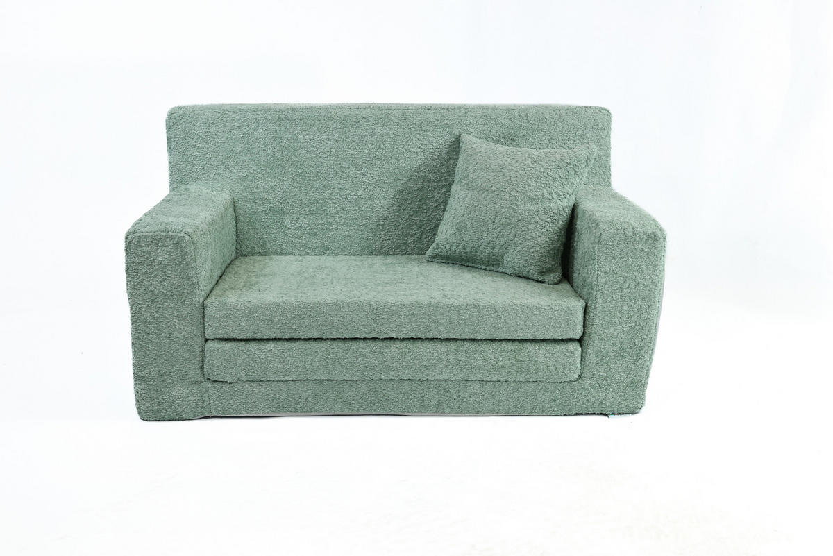 KINDERSOFA David – Stilvoller Komfort für das Kinderzimmer - In den Trendfarben - Hellgrün, Textil (83/47/43cm) - Fortisline