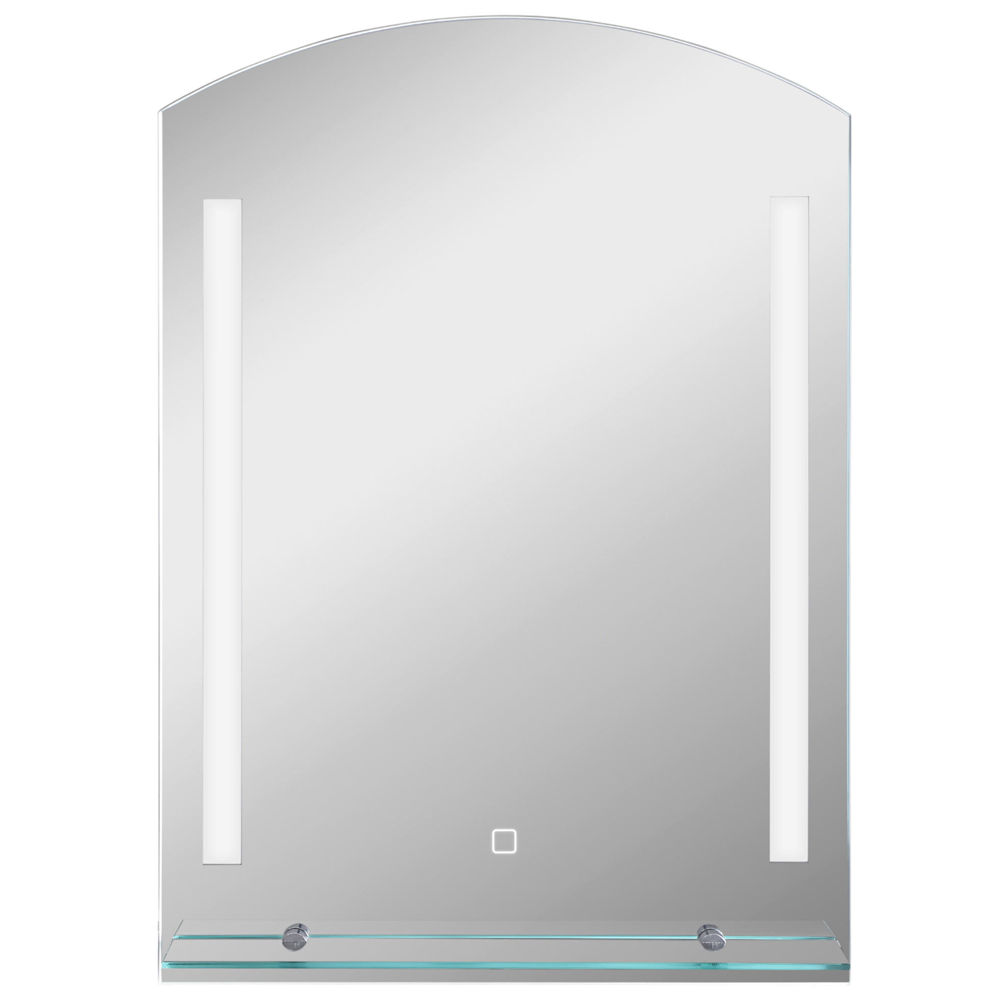 WANDSPIEGEL 50/12/70 cm silber aus Tempered Glass mit LED - Silberfarben, Glas (12/70/50cm) - OKWISH