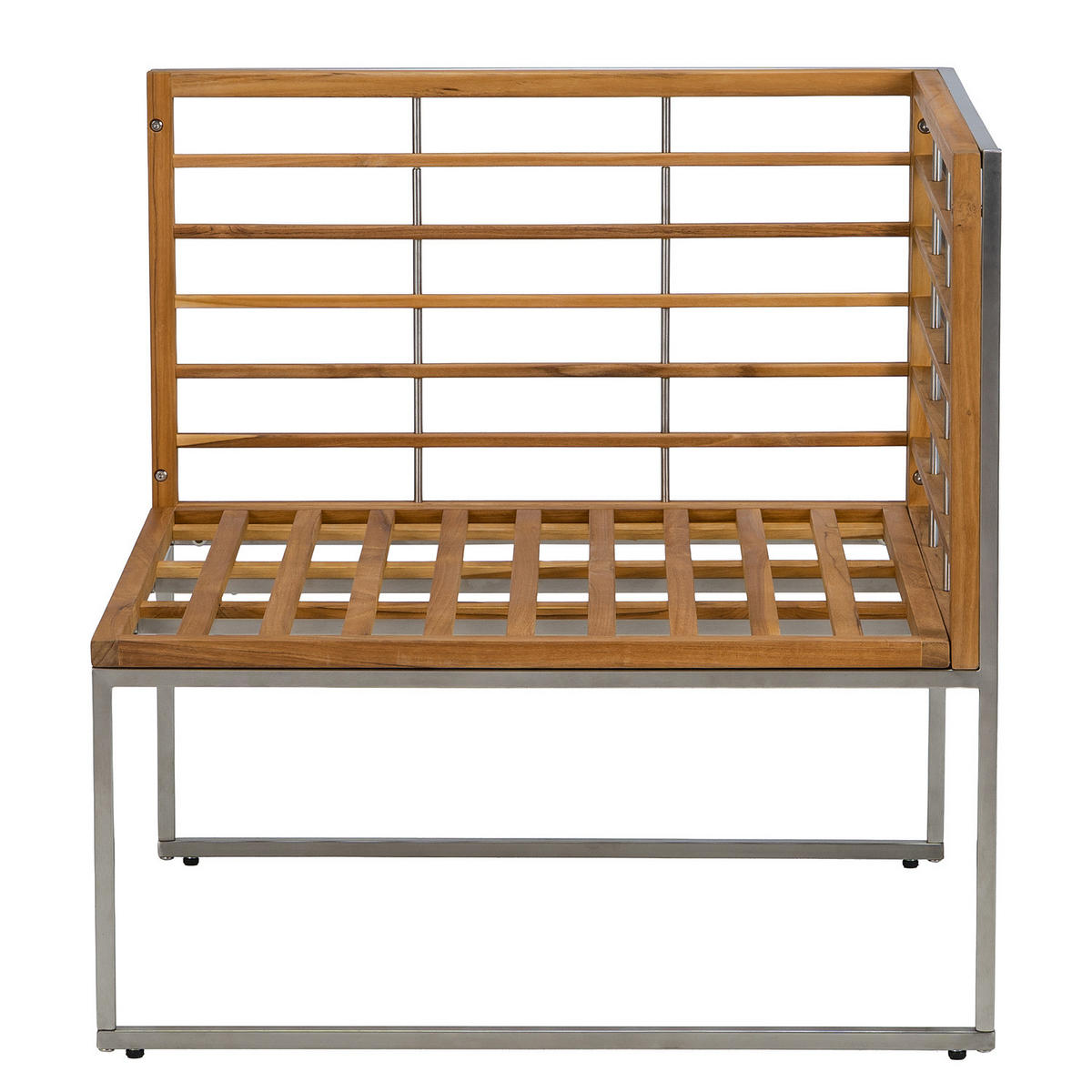 LOUNGEECKE - Webstoff / Teak massiv - Anthrazit, Holz/Textil (70/74/70cm) - home24