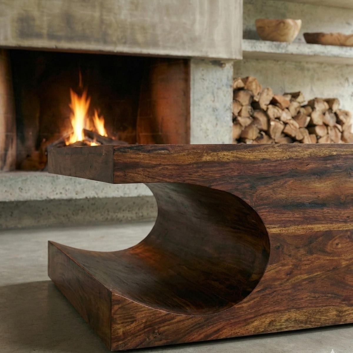 COUCHTISCH Massivholz mit zwei Ablagefächern, handgefertigt und pflegeleicht, Braun 118x70x38 cm - Braun, Holz (70/118/38cm) - KADIMA DESIGN