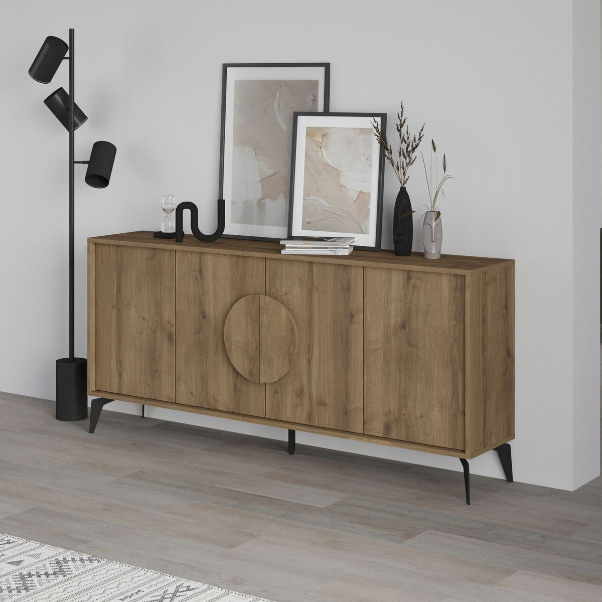 BUFFETSCHRANK gora wide Braun - Braun, Holz (36/82/180cm) - Habitat Garten