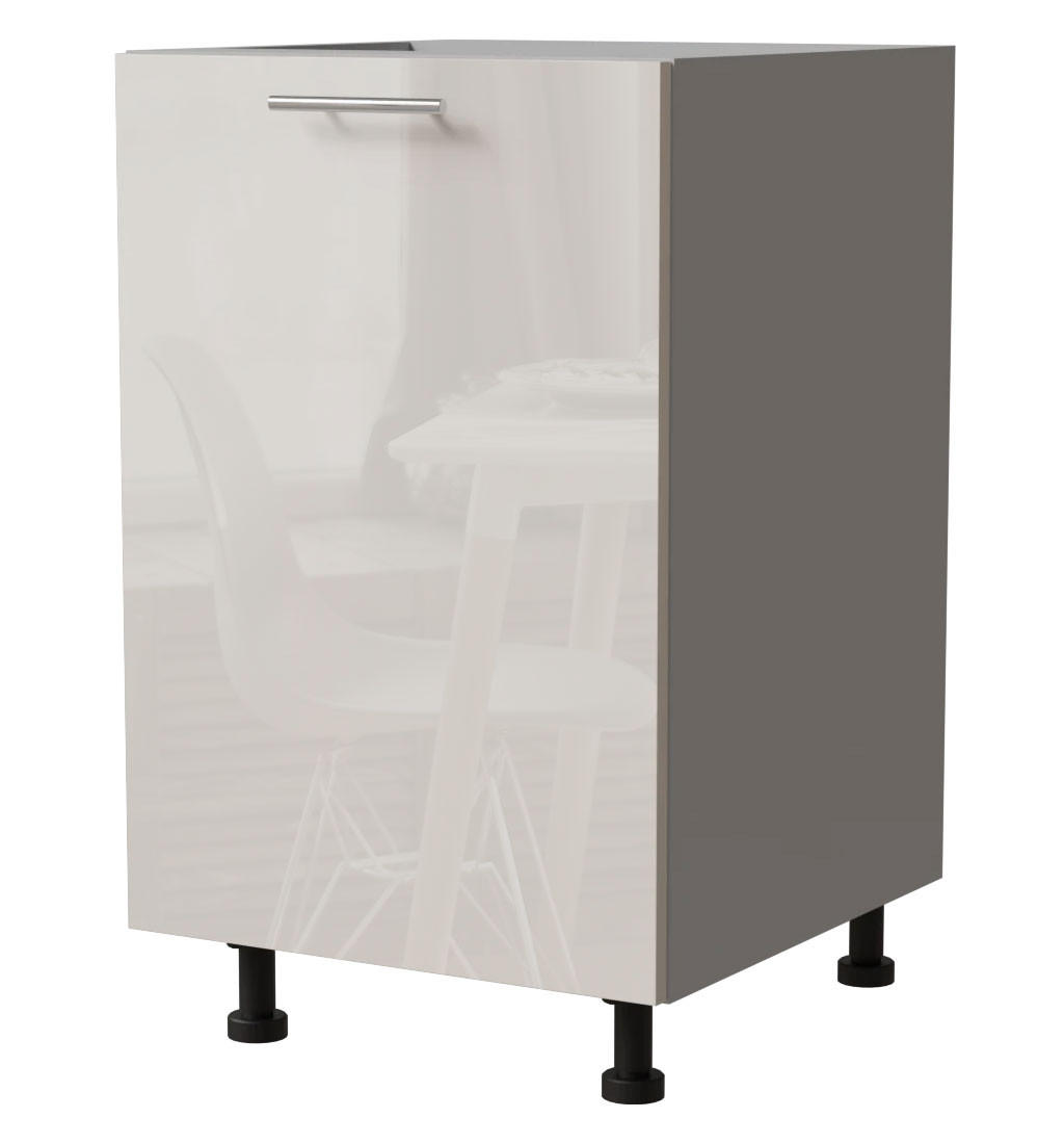 Feldmann-Wohnen Unterschrank Creme, Grau 50x82x50 cm
