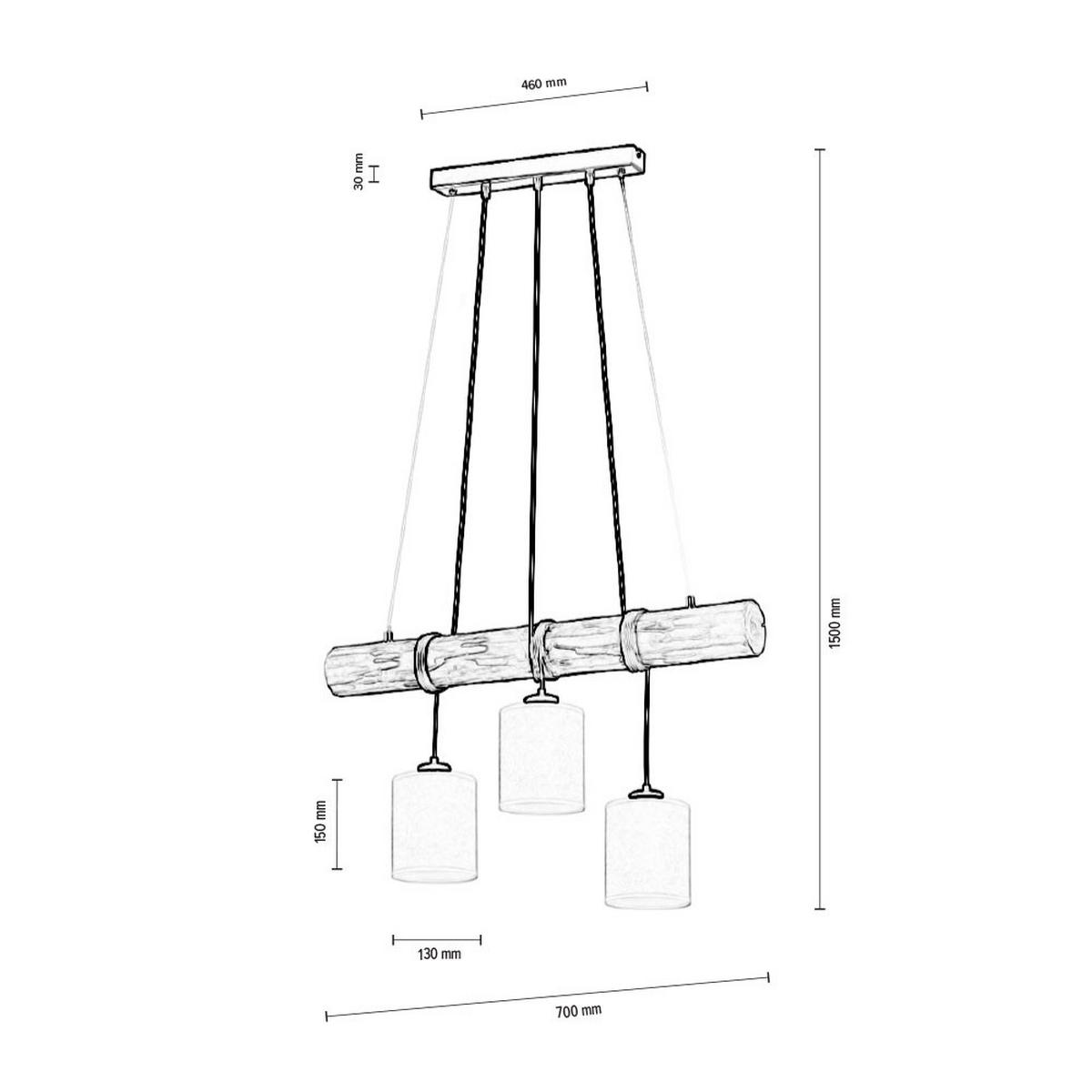 HÄNGELEUCHTE FABIOLA Holzoptik Braun - Braun, Holz (65/13/140cm)