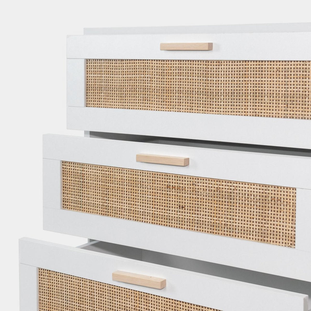 SCHUBLADENKOMMODE DOPPELTE Tahiti Weiß 120 cm x 77 cm - Weiß, Holzwerkstoff (120/77/40cm)