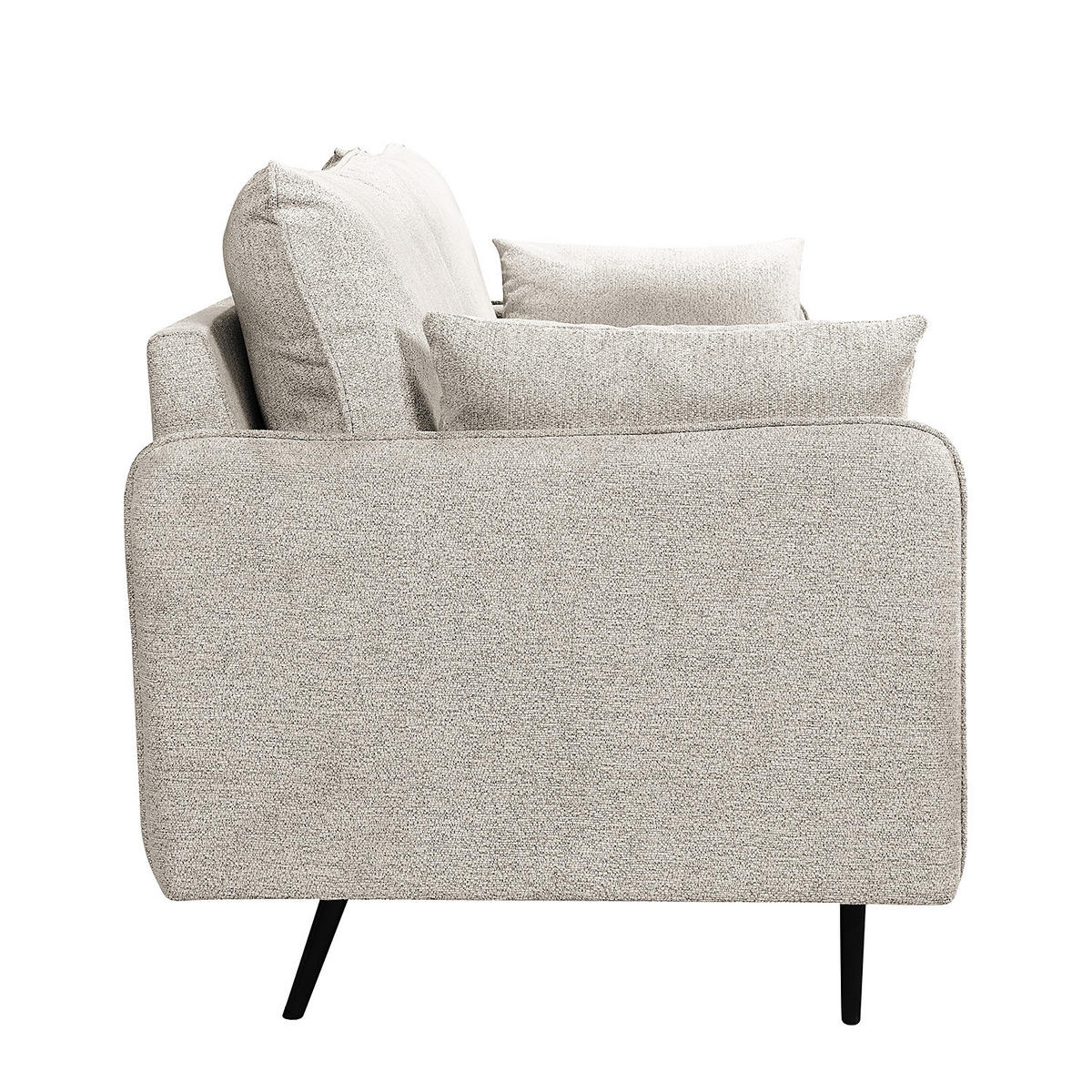 3-SITZER SOFA - Webstoff - Taupe/Schwarz, Textil (193/87/83cm) - home24