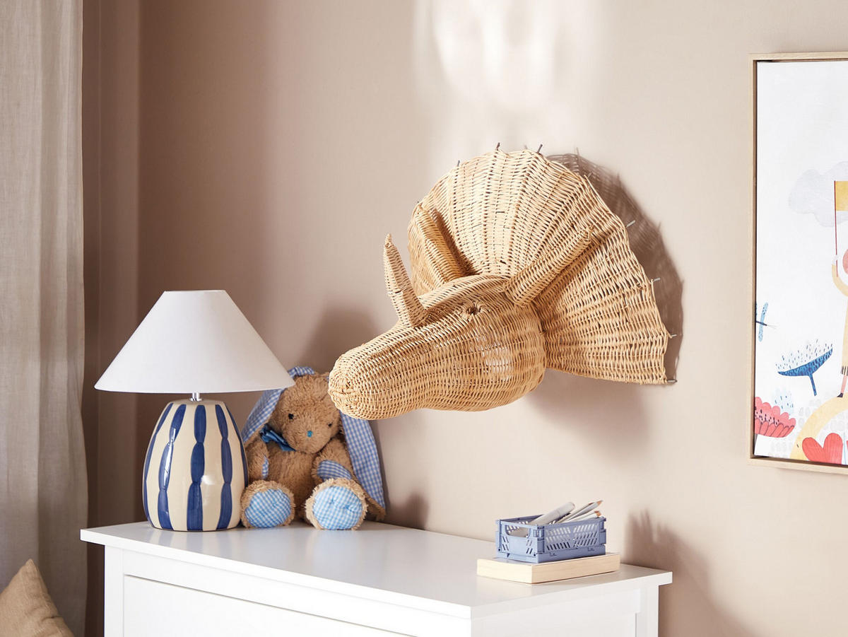 WANDDEKORATION Rattan heller holzfarbton Bioko - Hellbraun, Naturmaterialien (63/44/40cm) - Beliani