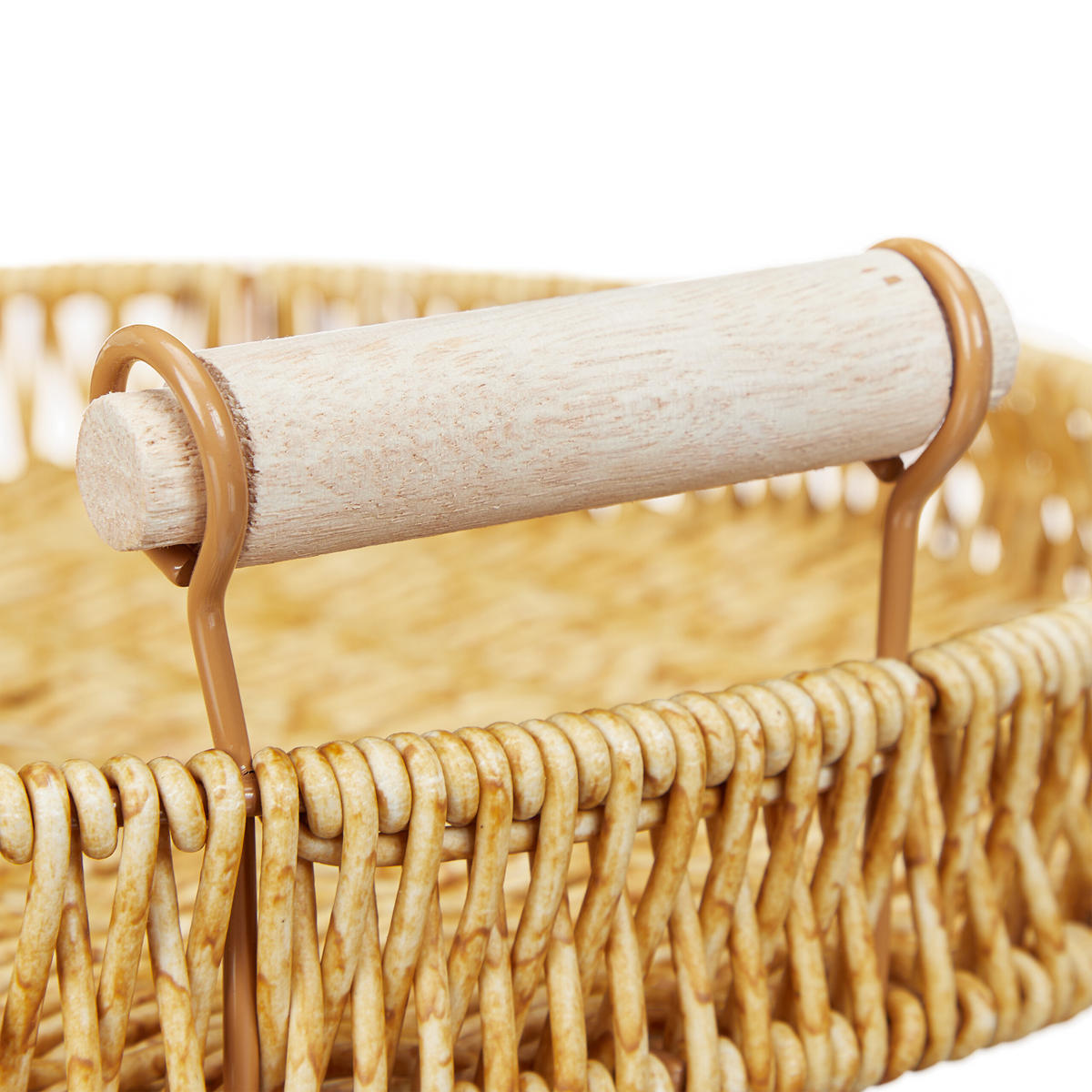 3XSERVIERTABLETT - Hellbraun, Textil/Metall (28.5/7/28.5cm) - Relaxdays