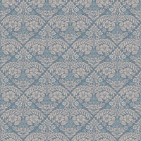 VLIESTAPETE Margam Newport Blau | Blau | Schachbrettmuster mit Pflanzen | 10mx52cm - Blau, Papier/Kunststoff (52/1000cm) - LAURA ASHLEY