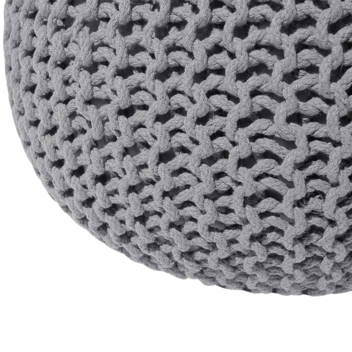 POUF Conrad 50/50/35 cm - Grau, Naturmaterialen/Textil (50/35/50cm) - Beliani
