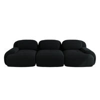 SOFA modulares Ecksofa rahmenlos Cord Black - Schwarz, Textil (298/75/103cm) - IVMEU