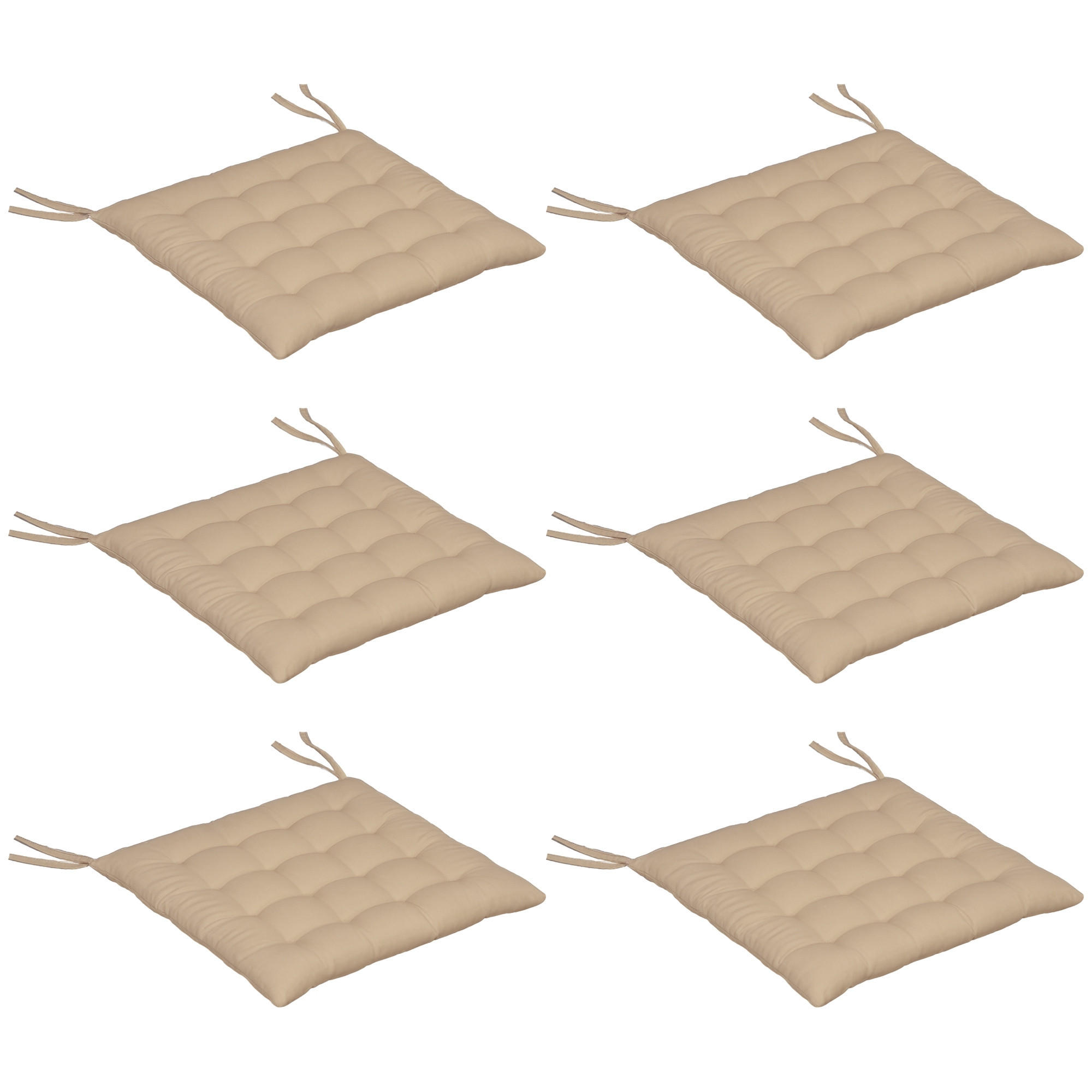 SESSELAUFLAGEN Khaki 6 Stück - Beige, Kunststoff (40/4/40cm) - GiPP