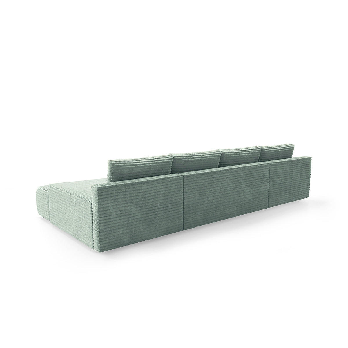 PANORAMASOFA Ivana 4 Sitzplätze Hellgrün - Grün, Holz (350/85/172cm) - Petits-meubles