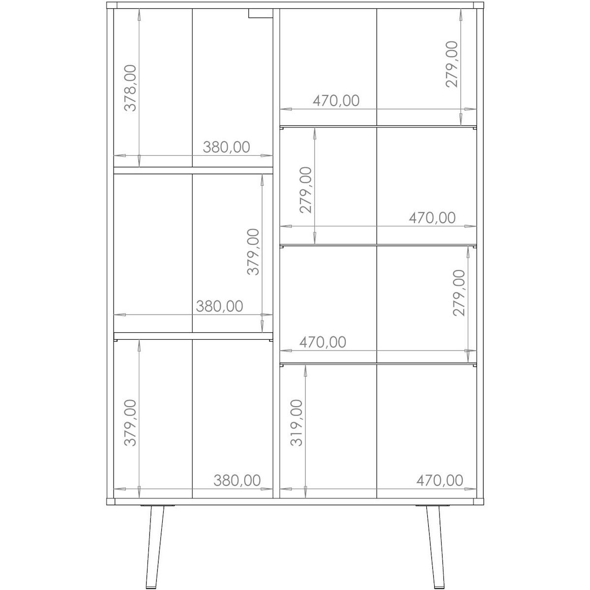 VITRINE PINELLO 05 - Schwarz/Braun, Holzwerkstoff (90/140/41cm)