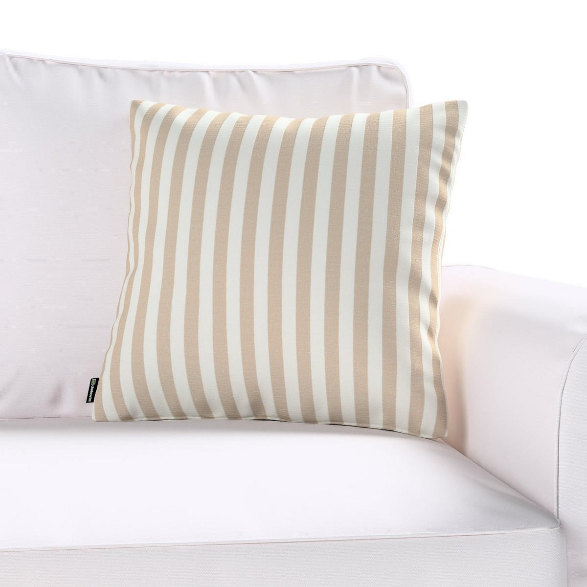 KISSENHÜLLE Quadro braun und weiß, 50x50 cm - Beige, Textil (50/50cm) - Dekoria