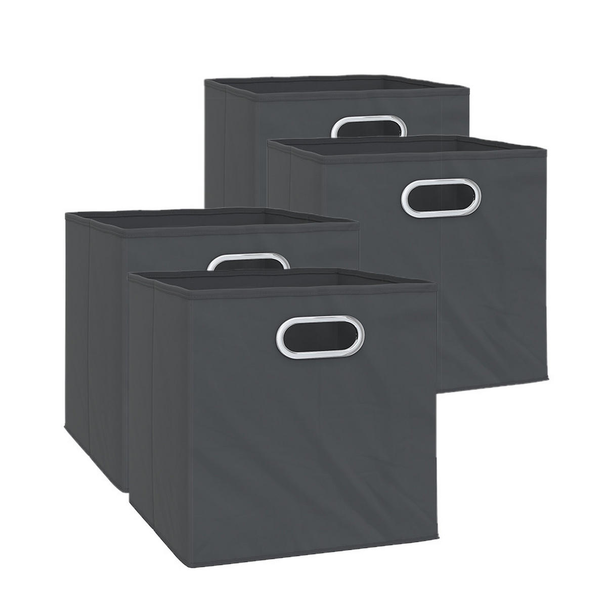 FALTBOX 30 x 30 Anthrazit 30 x 30 cm 4er Set - Anthrazit, Wellpappe (30/30cm) - Vicco