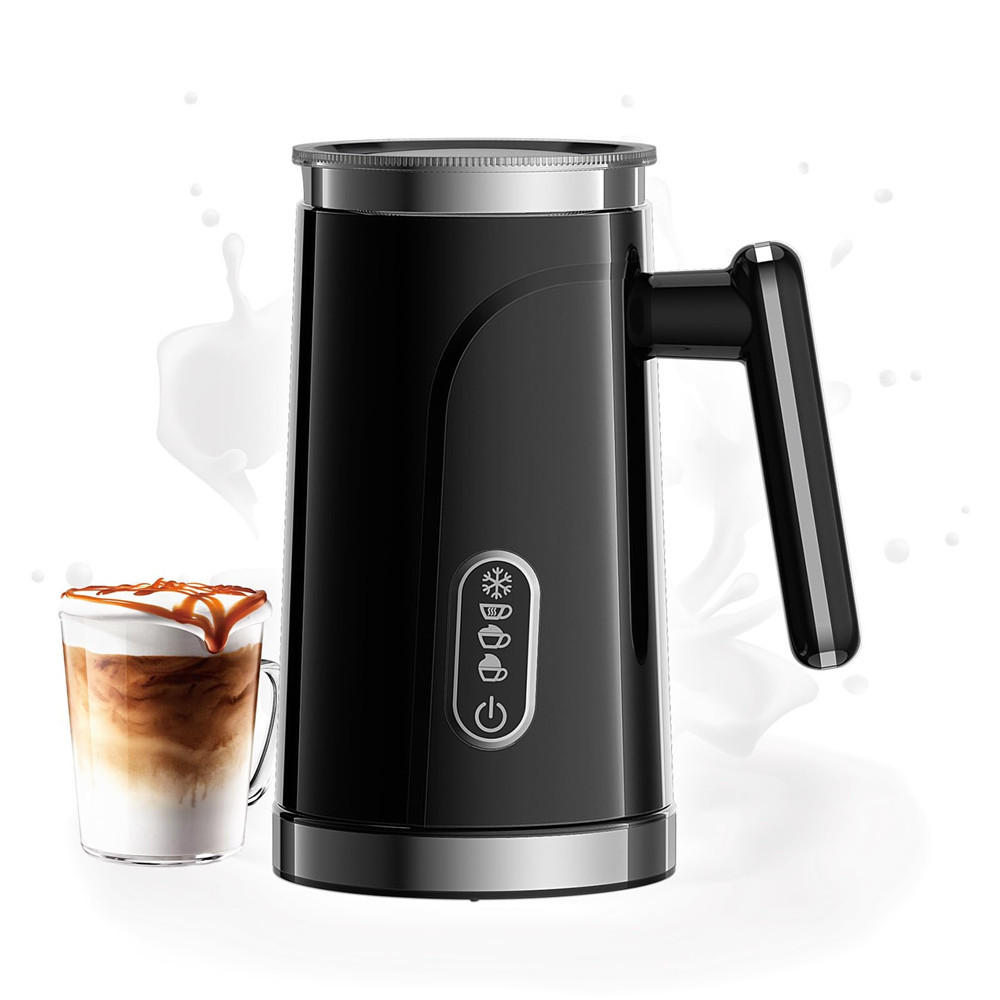 MILCHSCHÄUMER 4IN1 Elektrisch Heiß Kalt Latte Cappuccino 300ml - Schwarz, Metall - Bextcok