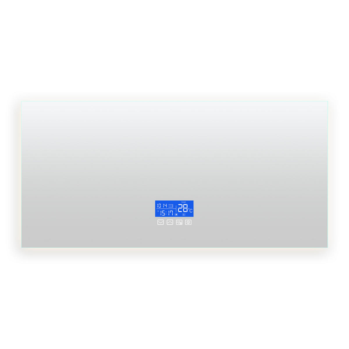 BADEZIMMERSPIEGEL mit LED, Rechteck 80 x 140 cm, Anti-Beschlag, Temperaturanzeige und 3 Anpassbare Helligkeit - Transparent, Glas (140/4/80cm)