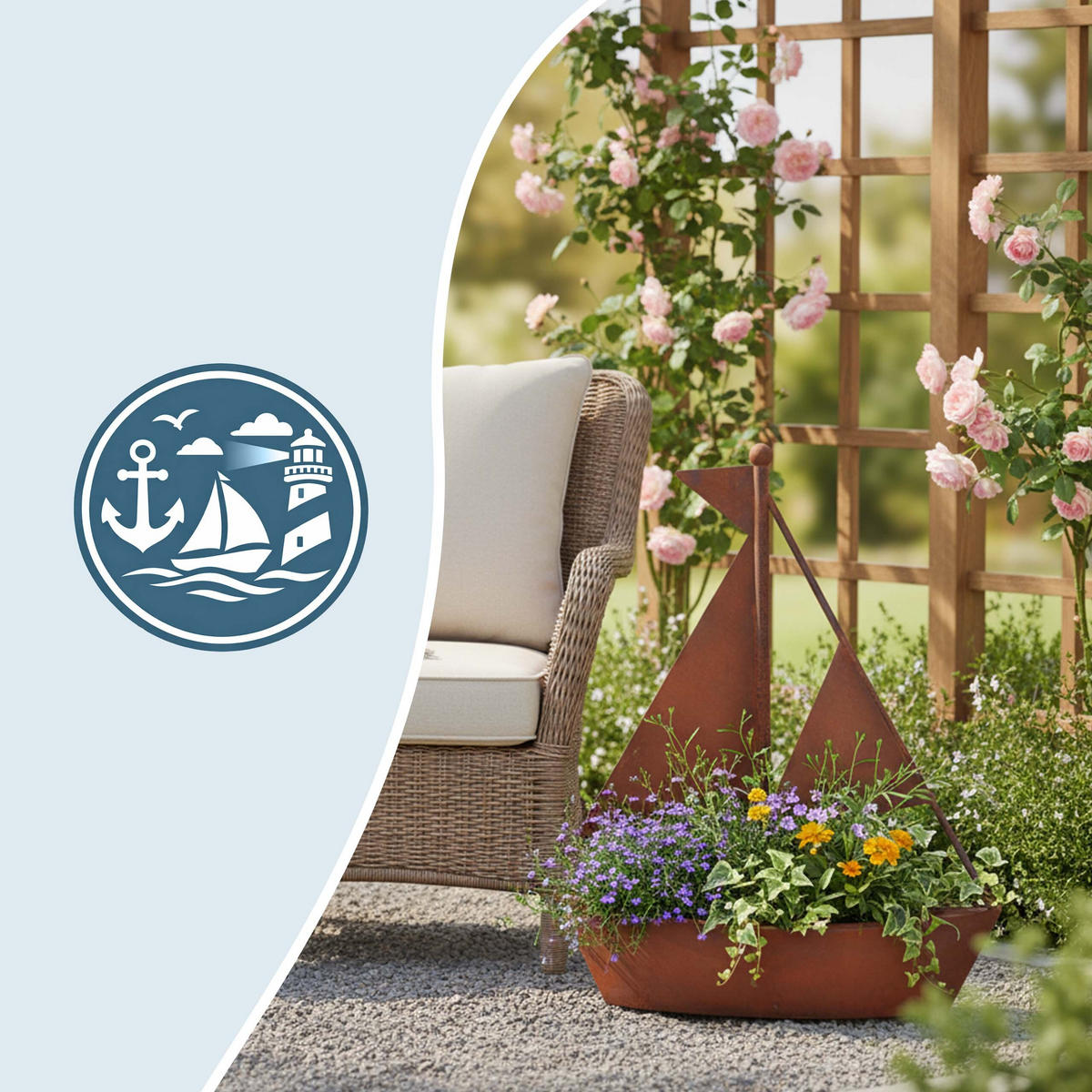 GARTENDEKO - Braun, Metall (43cm) - Relaxdays