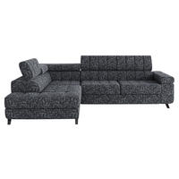 ECKSOFA Nord, Seite: Links - Dunkelgrau/Schwarz, Holz/Textil (264/203cm) - MIRJAN24
