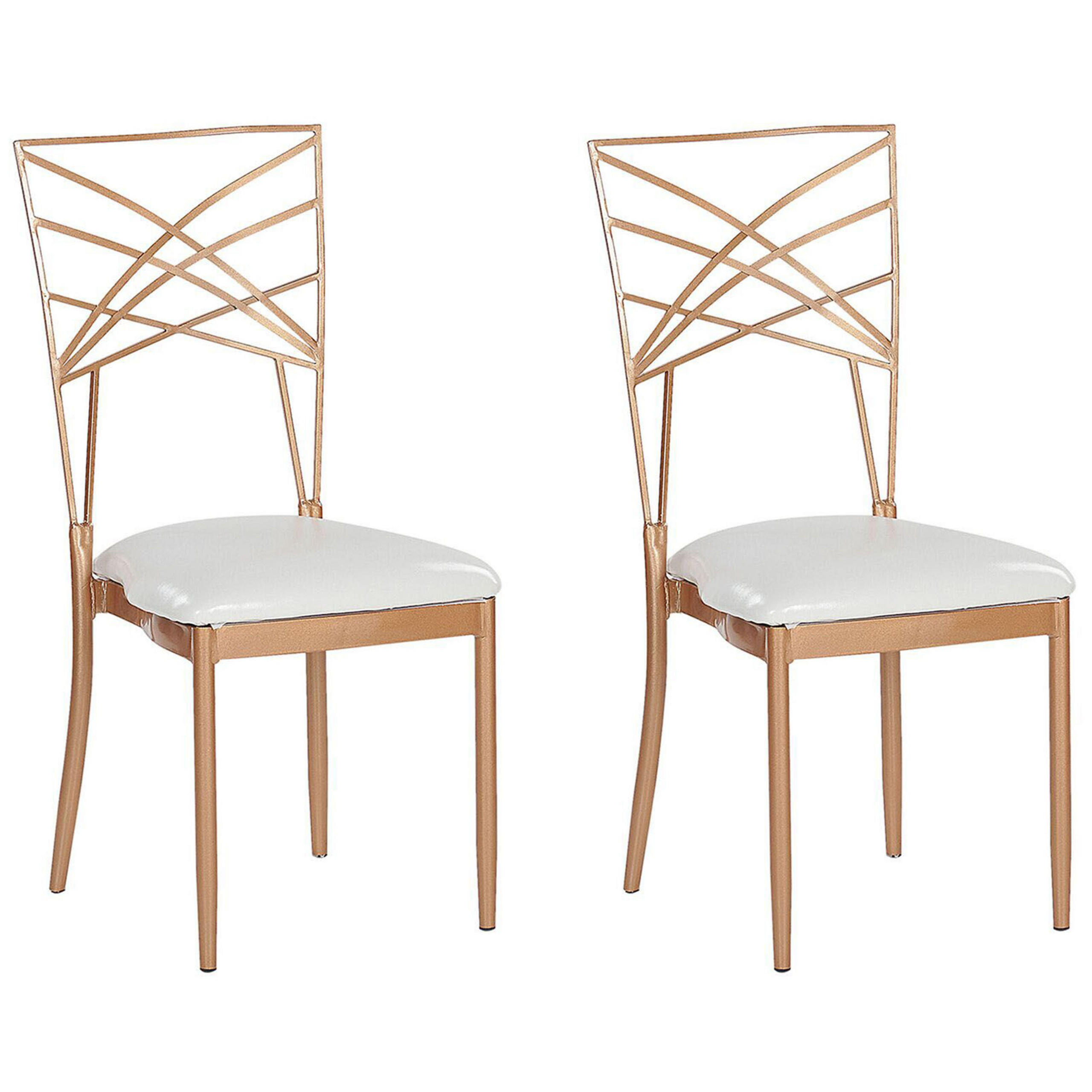 SCAUN DE BUCĂTĂRIE set de 2 metal auriu roz Girard