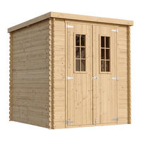 GARTENHAUS HOLZ mit imprägniertem Boden B204xL204xH200 cm/ 3.53 m2 M309C+M309G - Beige, Holz (204/200/204cm) - Timbela