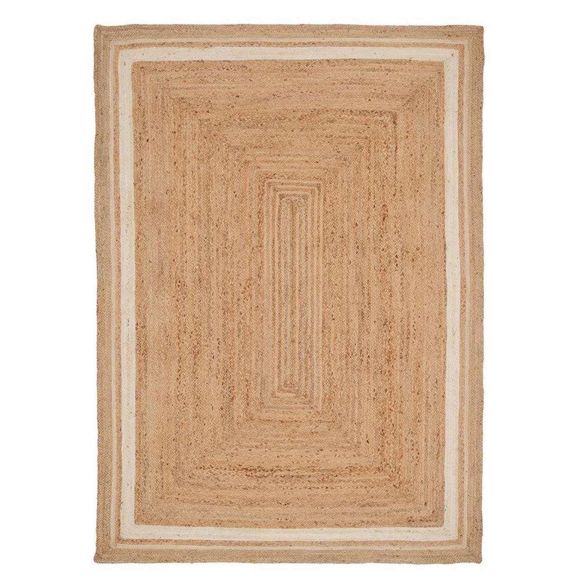 JUTETEPPICH Jute Braided Laurel Beige - Beige, Textil (160/231cm) - Kukoon Rugs