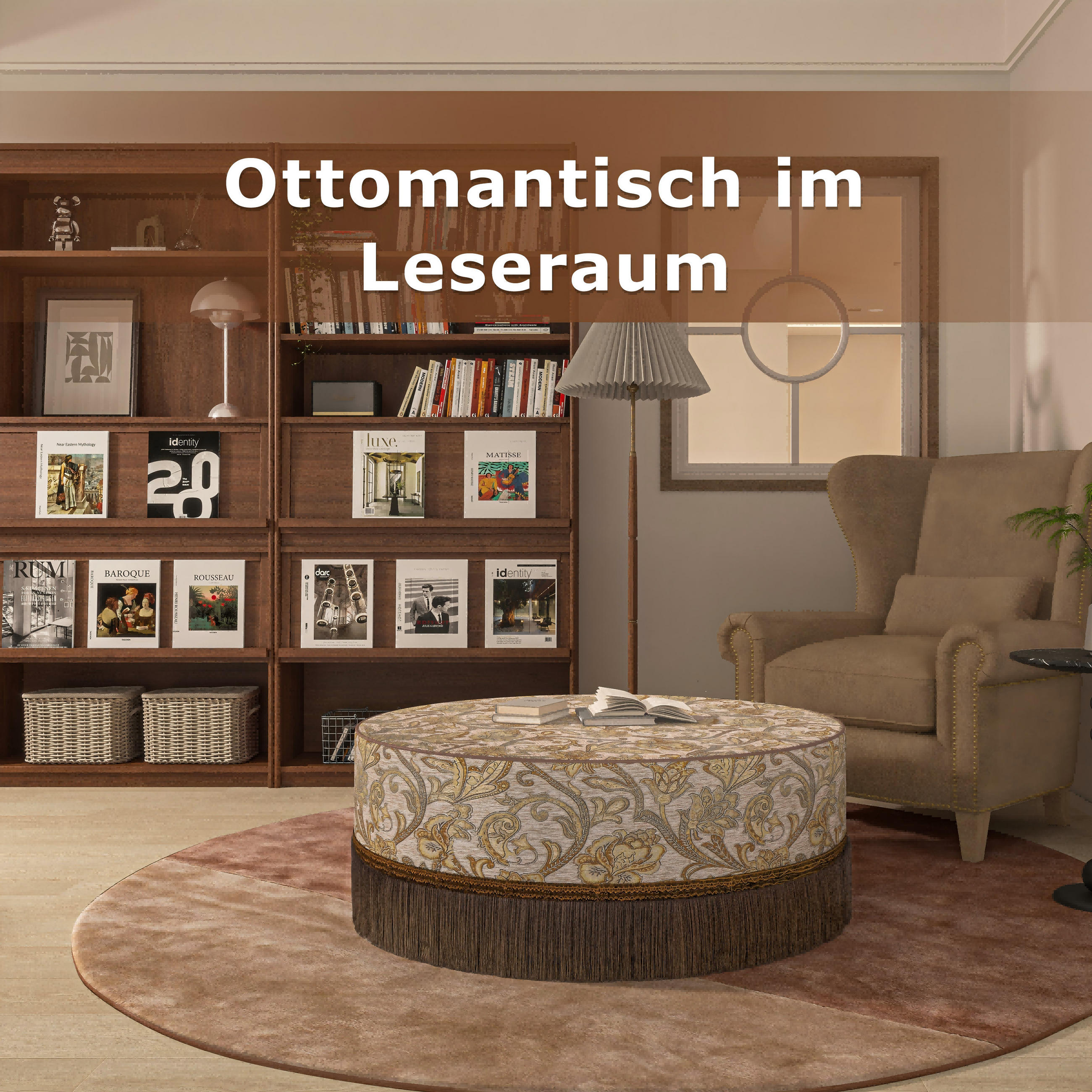 RUNDER Couchtisch, Braun - Braun, Textil (104/104/41cm) - Vercart