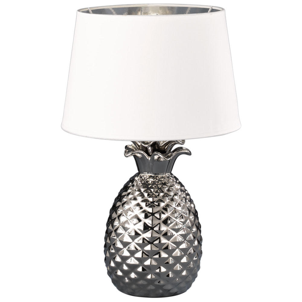 LED TISCHLEUCHTE Keramik Silber Weiß - Silberfarben, Keramik (28/28/43cm)