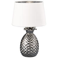 LED TISCHLEUCHTE Keramik Silber Weiß - Silberfarben, Keramik (28/28/43cm)