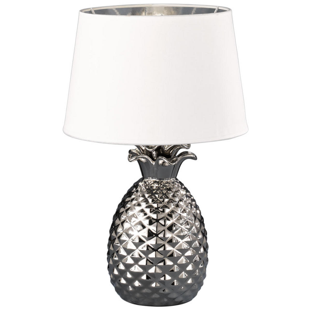 LED TISCHLEUCHTE Keramik Silber Weiß - Silberfarben, Keramik (28/28/43cm)