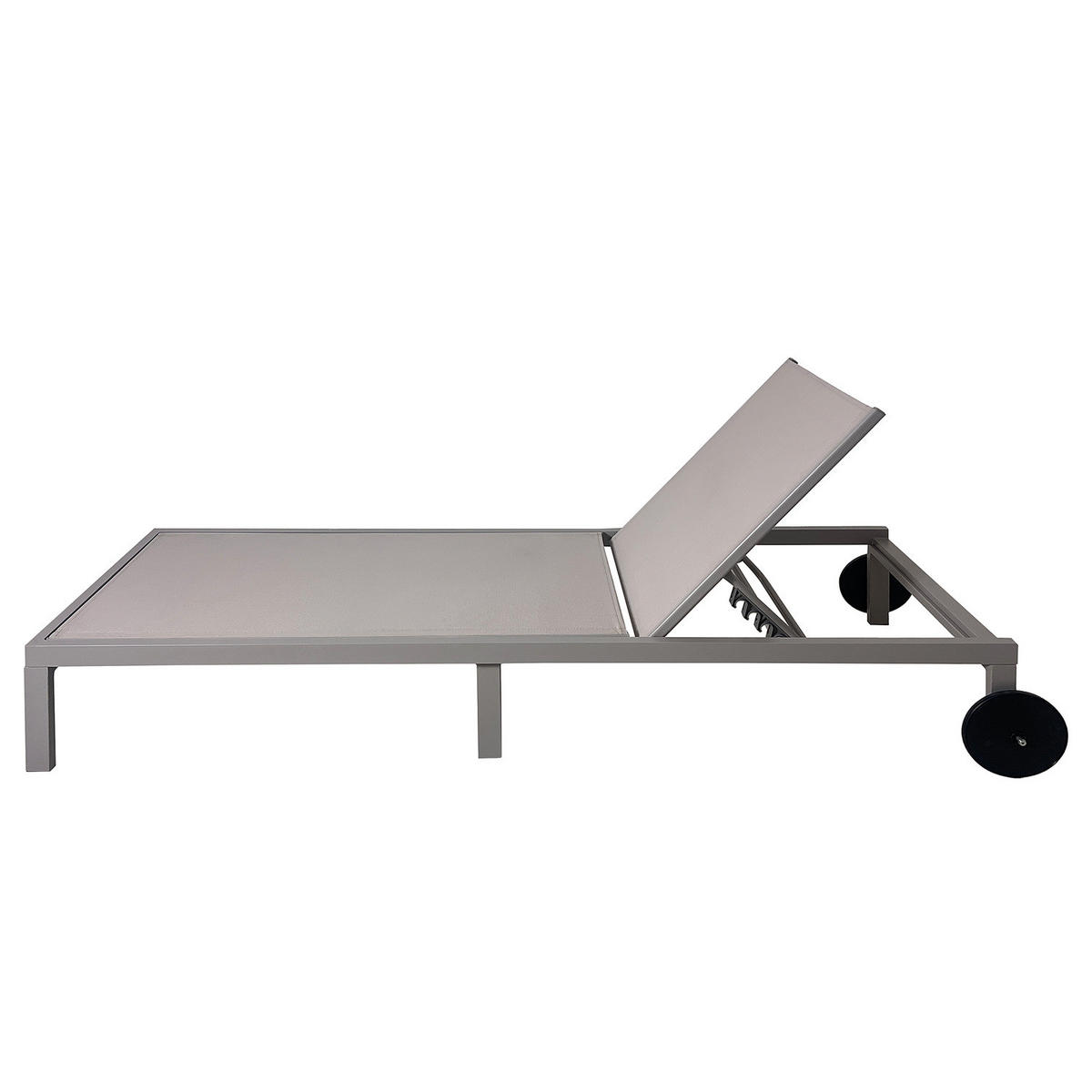 GARTENLIEGE - Aluminium / Textilene - Verstellbar - Taupe, Textil/Metall (65/30/195cm) - home24