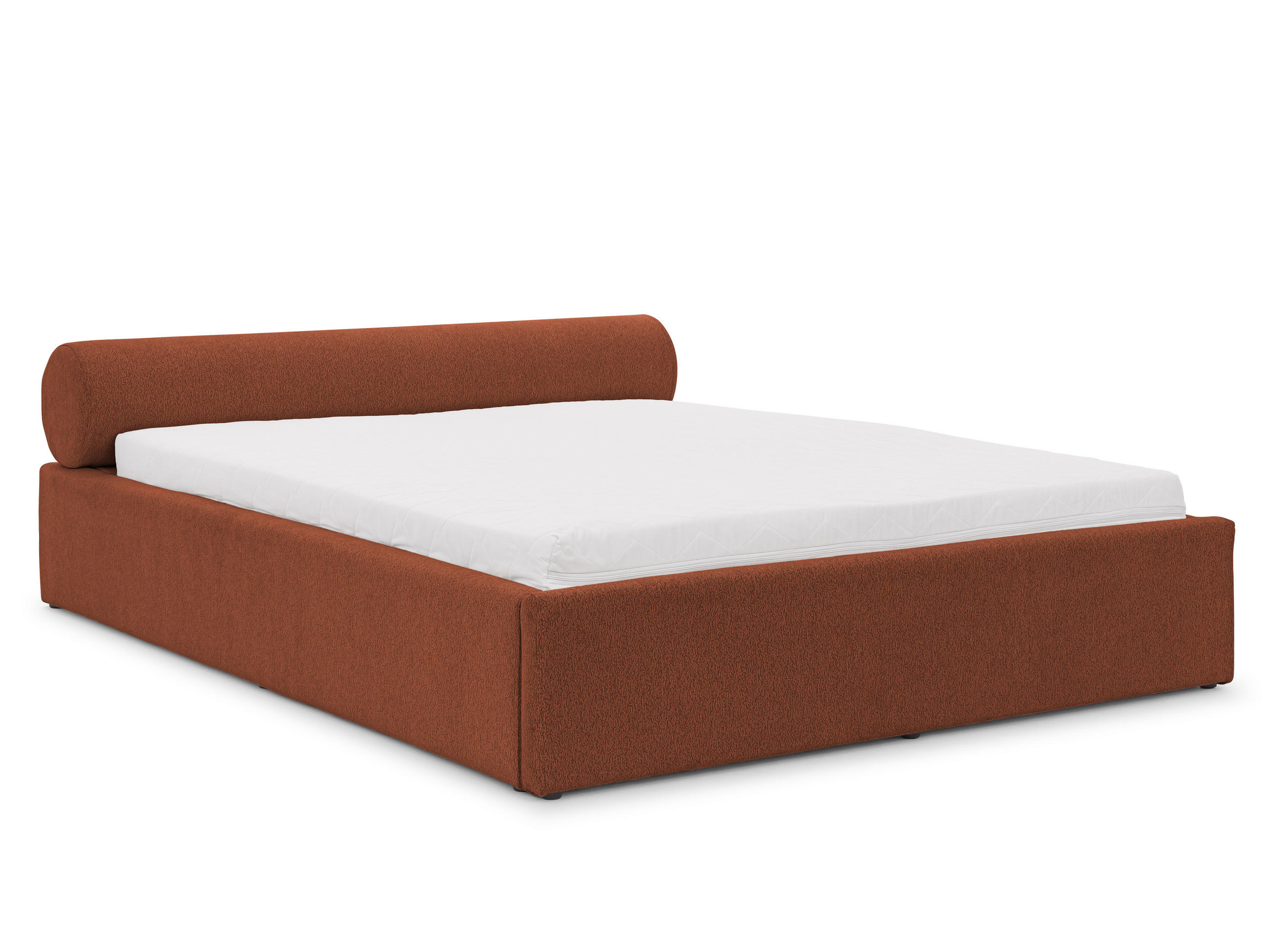 POLSTERBETT 200/200 cm Josy im Designer-Look mit Bettkasten und Lattenrost aus Terrakotta Chenille-Stoff - Terra cotta/Schwarz, Holz/Kunststoff (200/200cm) - S-Style Möbel