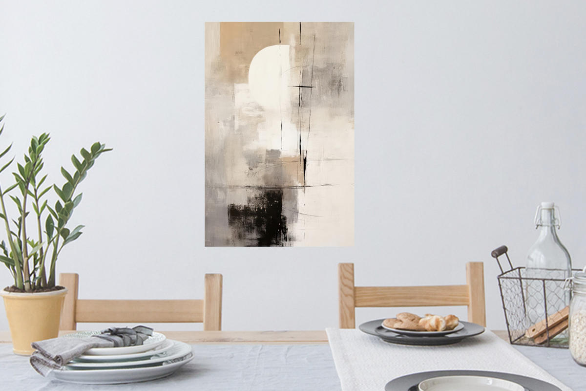 WANDTATTOO Abstrakt - Kunst - Grau 40x60 cm - Hellgrau, Kunststoff (40/60/0.1cm) - MuchoWow