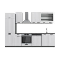 KÜCHENZEILE Fame-Line Weiß Landhaus/Anthrazit 300 cm ohne AP - Anthrazit/Creme, Holzwerkstoff (300/81.6/46cm) - Vicco
