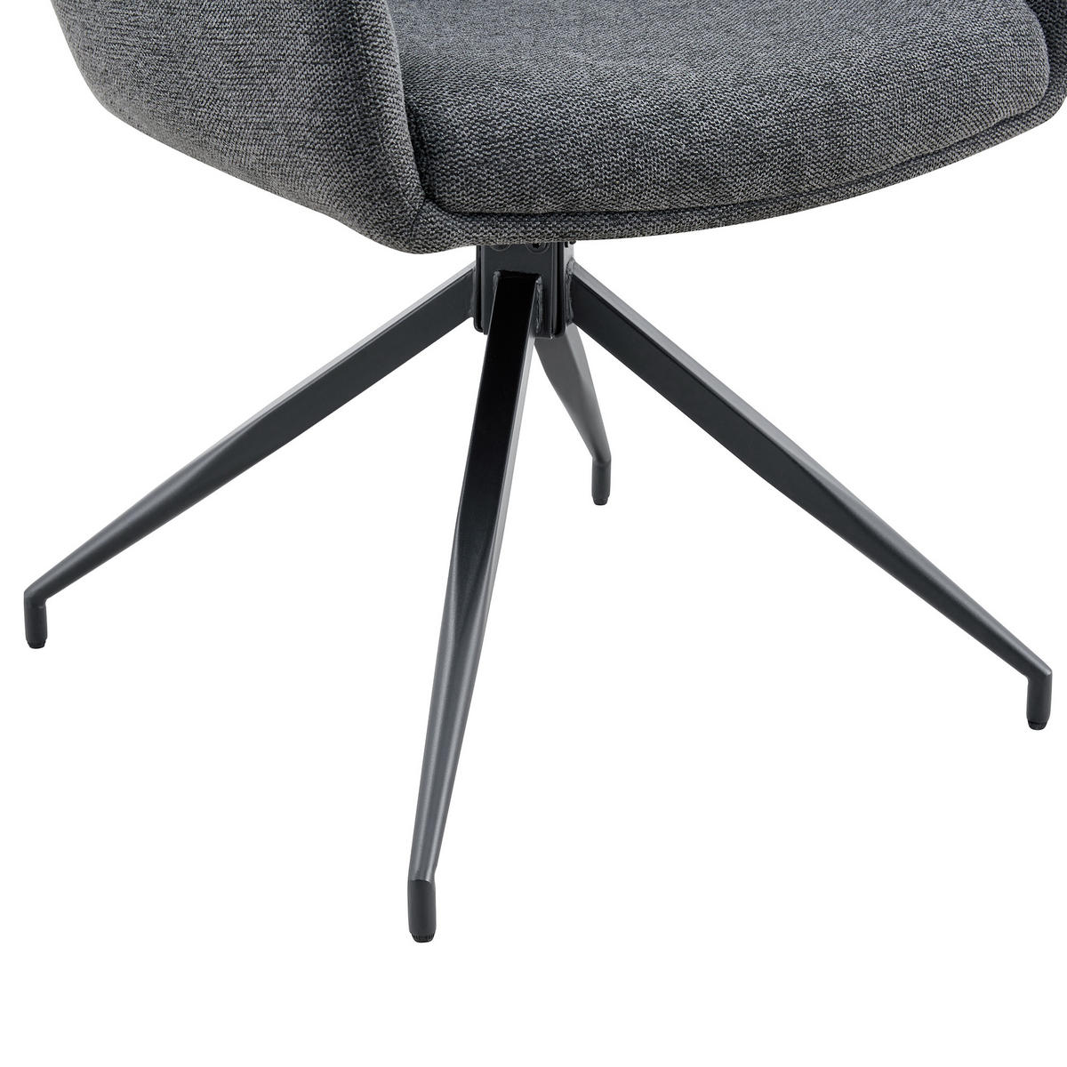 ESSZIMMERSTUHL 2er set stoff leinenoptik gepolstert drehbar metallgestell - Dunkelgrau, Textil (55/85/50cm) - Urban Meuble
