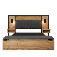 DOPPELBETT 160×200 cm mit Leselampe und USB C in Eiche - Wildeiche, Holz (160/200cm) - KOMHTOM