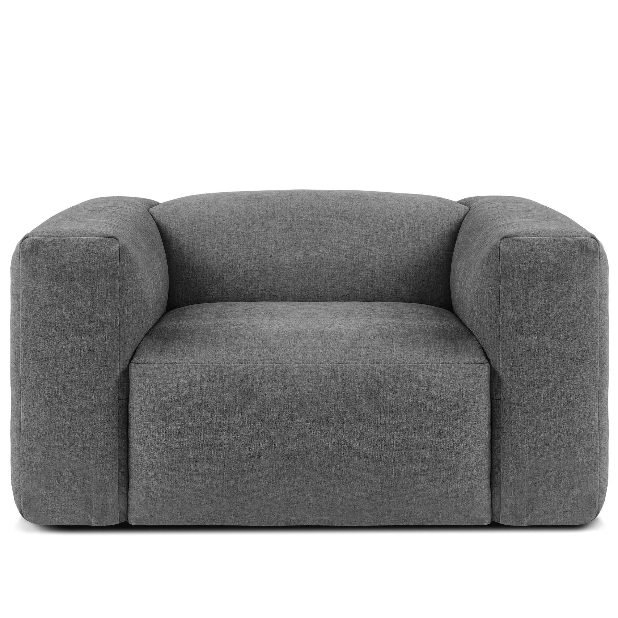 SESSEL BUFFO , Dunkelgrau - Dunkelgrau, Textil (130/73/96cm) - KONSIMO®