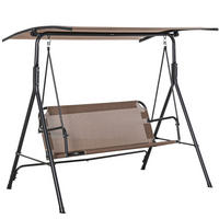 HOLLYWOODSCHAUKEL aus Metall 172x110x155 cm in Braun mit verstellbarem Baldachin - Braun, Metall (172/155/110cm) - Modfu